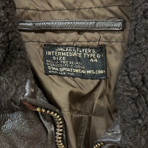 Vintage G1 brown leather bomber jacket, USN - Picture 2 of 15